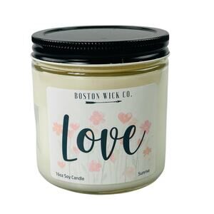 Boston Wick Co 16 oz Hand Poured Soy Candle Love Sunrise 40-50 Hours